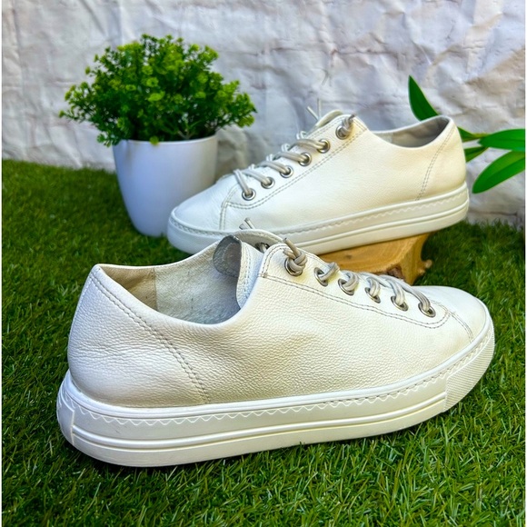 - PAUL GREEN Hadley White Leather low top sneakers Uk 6.5 US size 9 - Picture 15 of 16